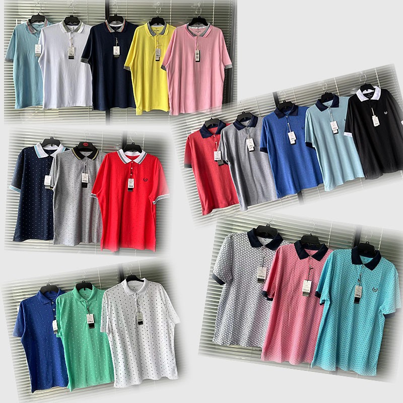 Clearance Stock Wholesale Mens Polyester Short Sleeves Polo T Shirts