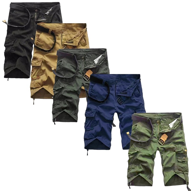 Running Production Mens Eight Pocket Cotton Casual Cargo Shorts