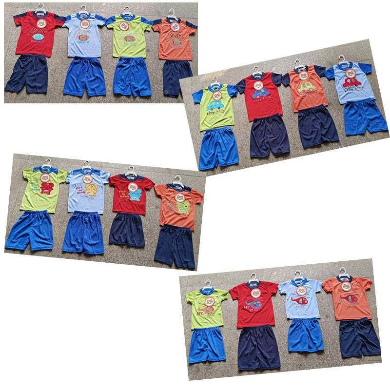 Overstock Babies Knitted Round Neck Printed Summer Sets with Hangers