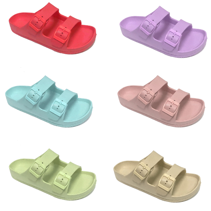 Running Production Ladies Comfortable Sandals with Two Side Buckled Upper Straps