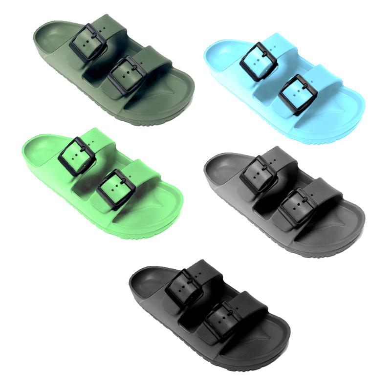 Reamining Stock Mens Comfortable Sandals with 2 Side Buckled Upper Straps