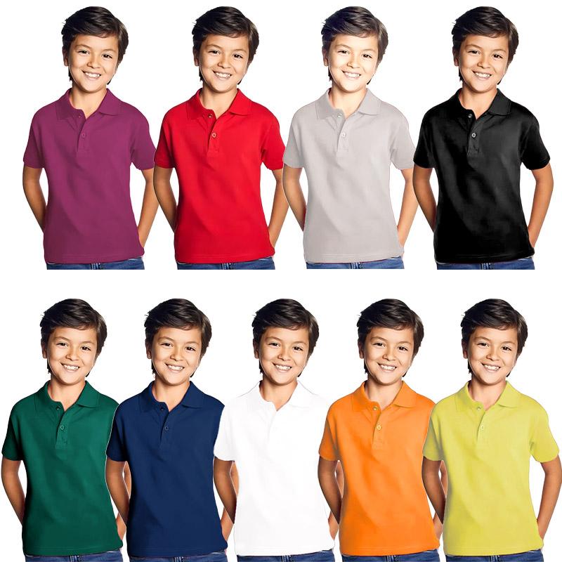 Wholesale Stock Lot Boys and Youth Cotton Polyester Short Sleeves Polo Shirts