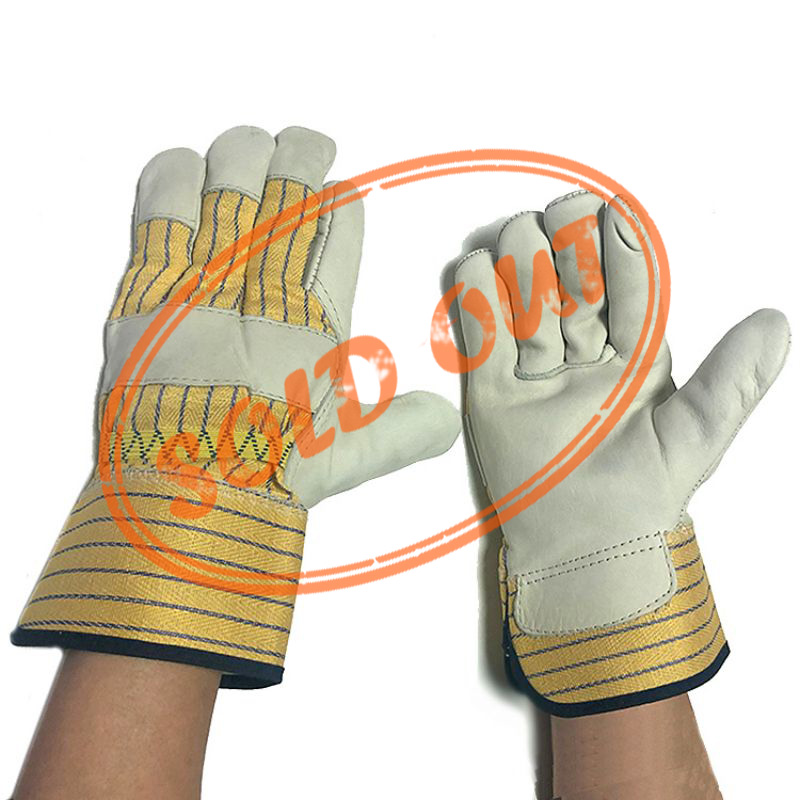 Liquidation Stock Working Safety Durable Full Palm Leather Gloves