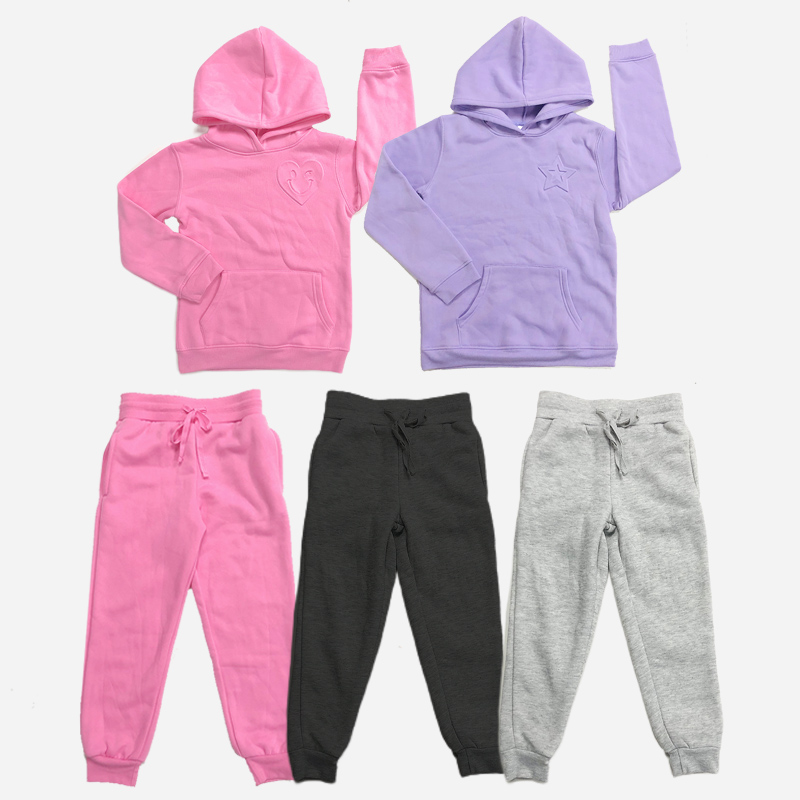 Wholesale Stock Lot Girls Fleece Hooded Sweatshirts and Sweatpants