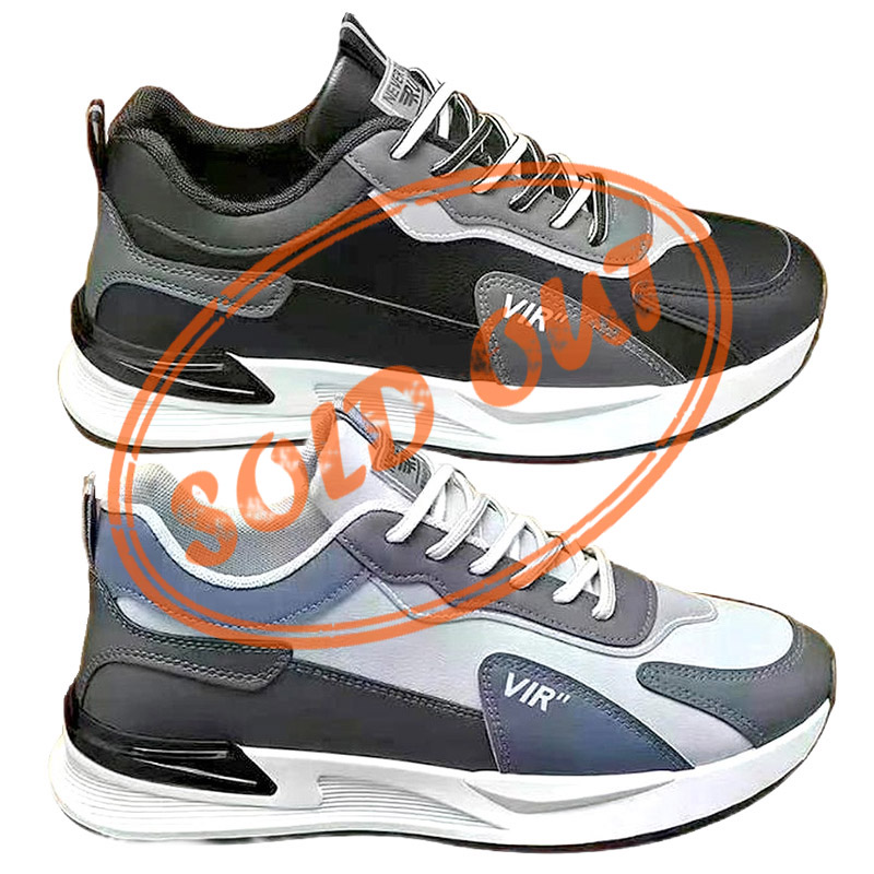 Clearance Stock Wholesale Mens PU Sports Casual Walking Running Shoes and Sneakers