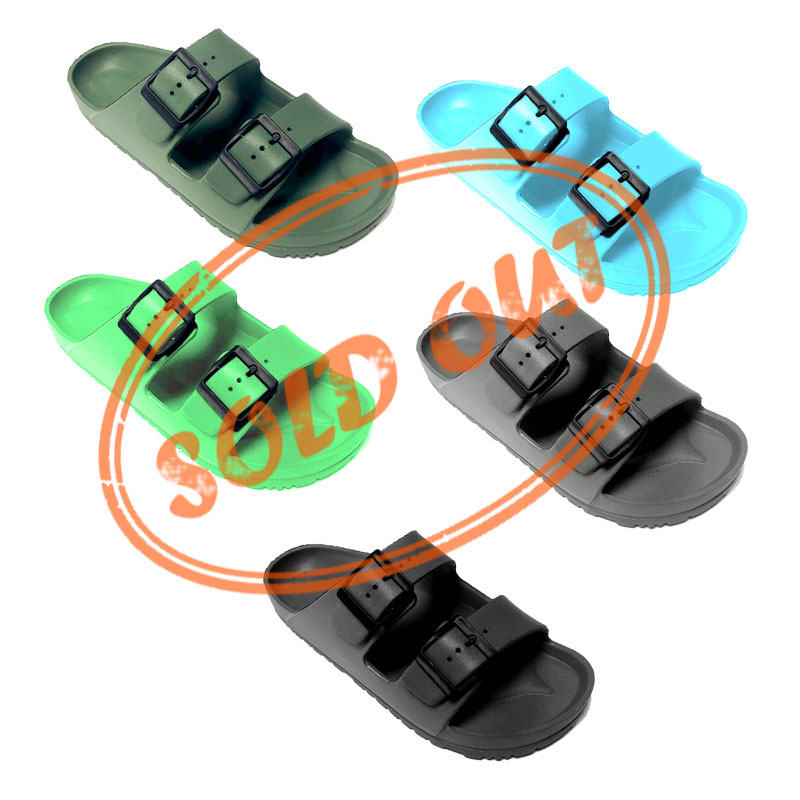 Reamining Stock Mens Comfortable Sandals with 2 Side Buckled Upper Straps